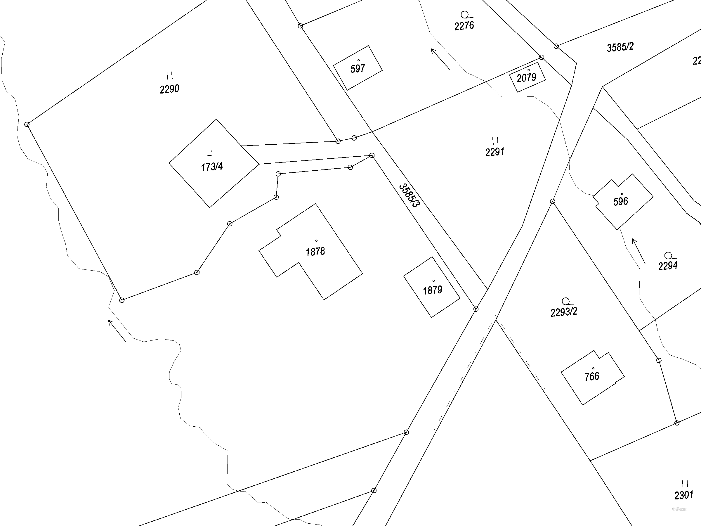 Katastrální mapa ČÚZK