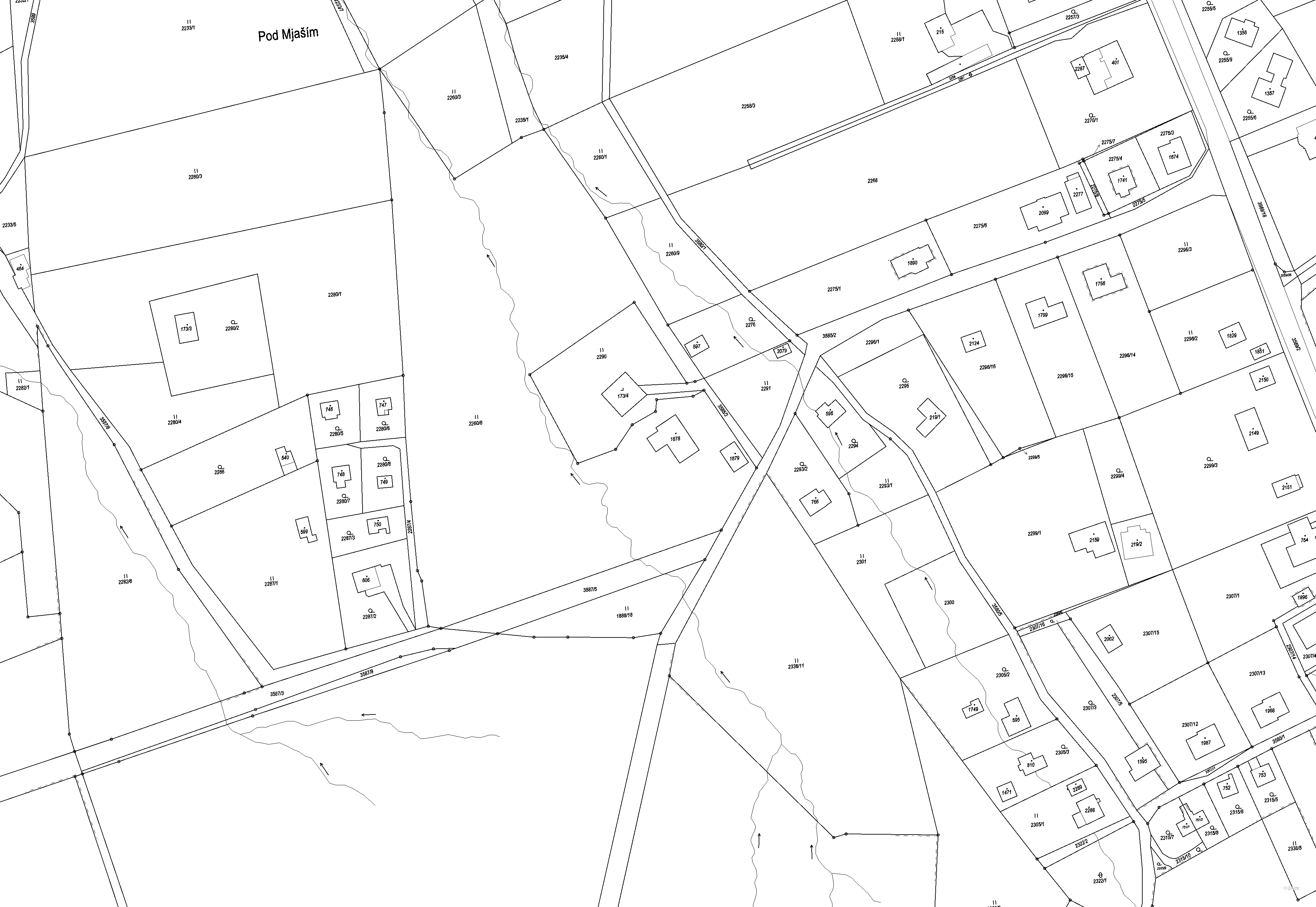 Katastrální mapa ČÚZK